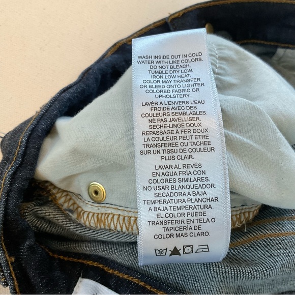 Frame Le Garcon Crop Chewed Hem Jeans Women’s 28 Dark Blue Wash Distress Stretch - Picture 16 of 16